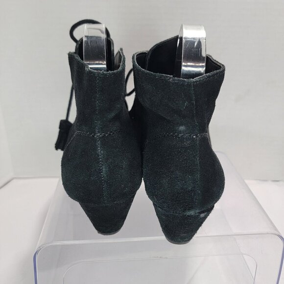 Crown Vintage Boots Womens 9.5 M Spark Black Leather Wedge Ankle Bootie Casual - Picture 8 of 12